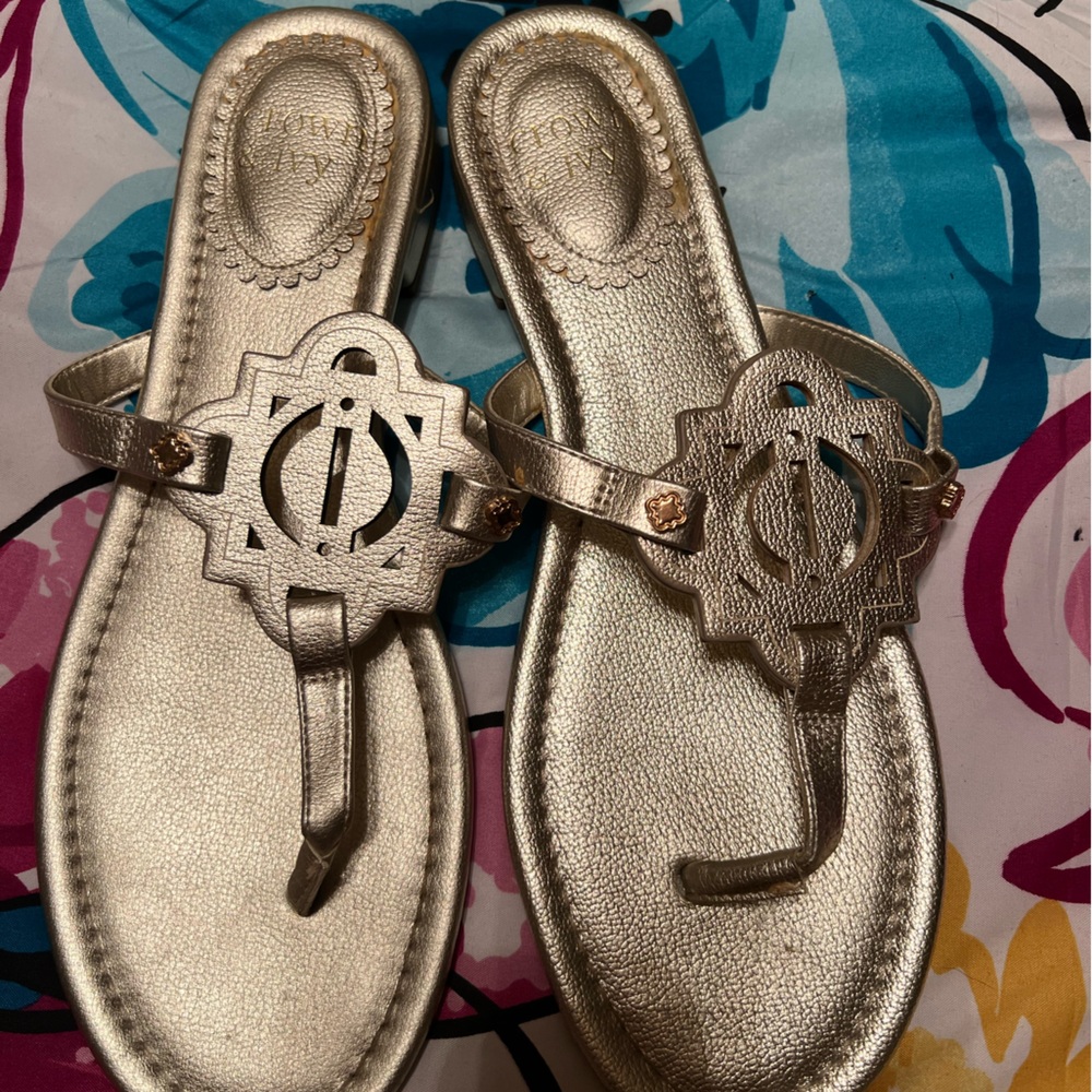 Crown and Ivy Gold Sandals